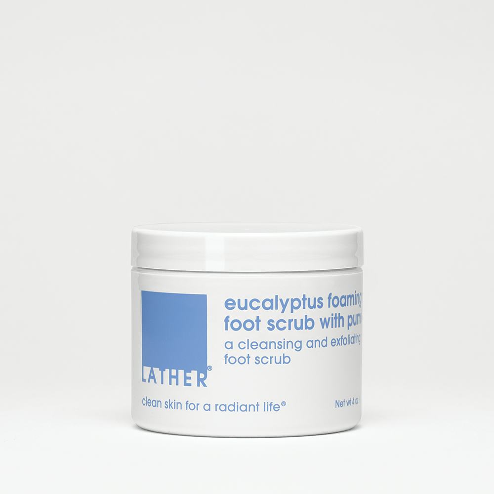 LATHER Eucalyptus Foaming Foot Scrub with Pumice Stone