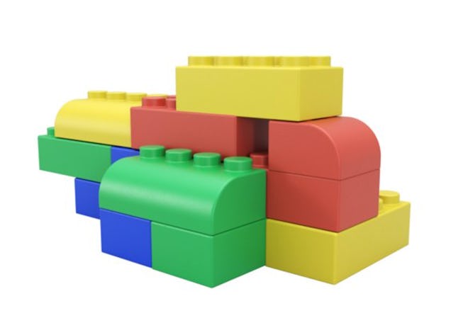 Image of multicolor oversize toy building bricks.