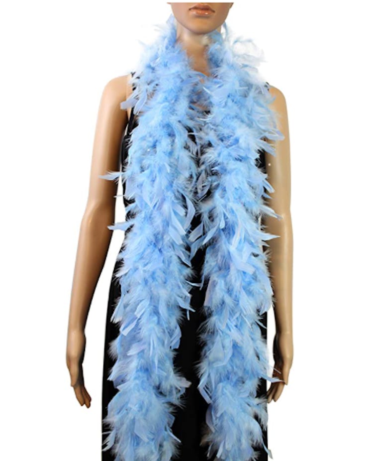 blue feather boa