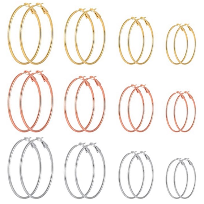 Cuicanstar Hoop Earrings (12 Pairs)