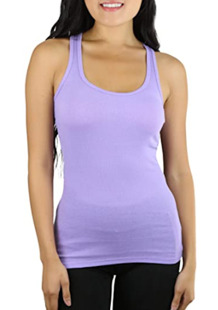 purple tank top