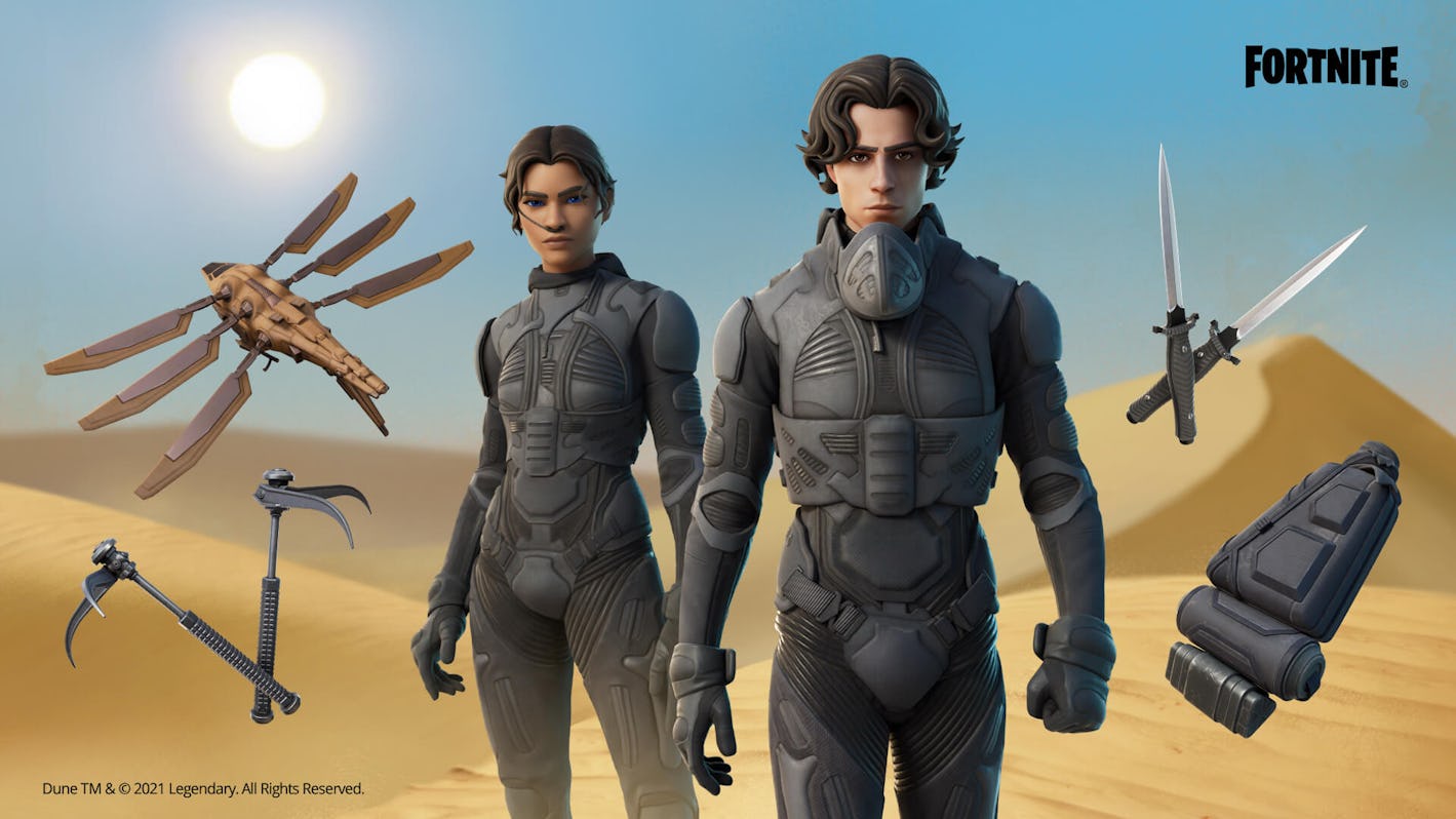 Dune 'Fortnite' skins release date and price for Zendaya and Timothée