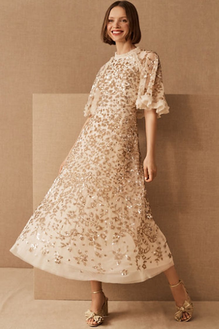 Sequin Ribbon Ballerina Dress from Needle & Thread, available to shop on BHLDN.