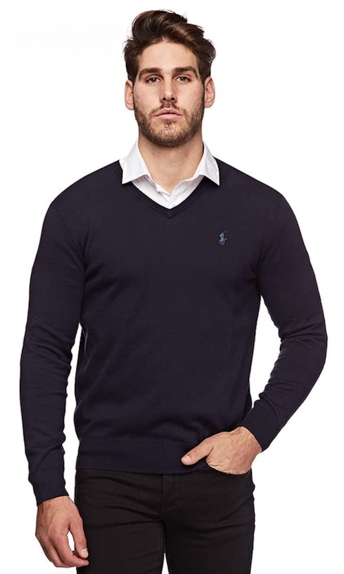 Polo Ralph Lauren Men's Classic Fit Long Sleeve V-Neck Pima Cotton Sweater