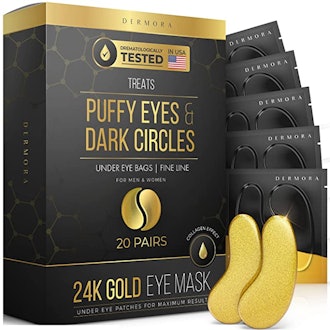 DERMORA 24K Gold Eye Masks (20-Pair Set)