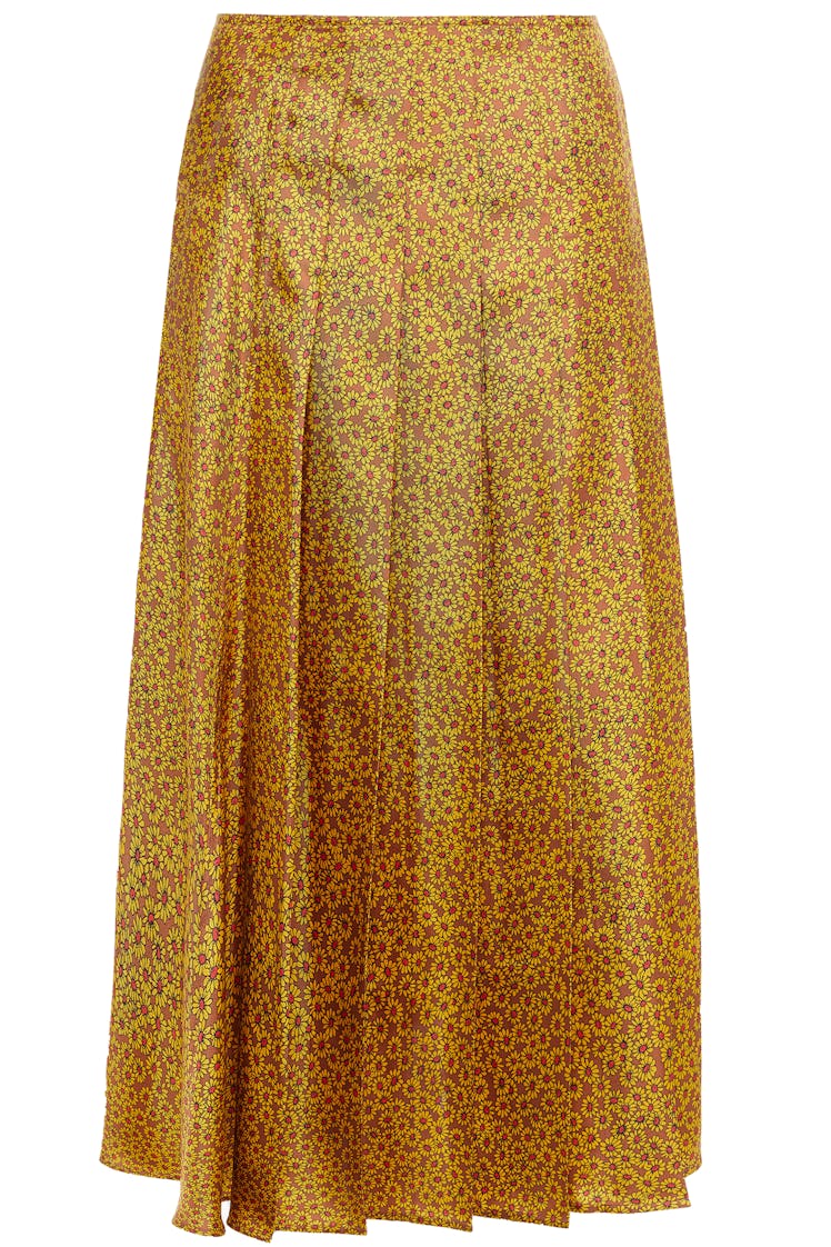 Victoria Beckham's pleated floral-print midi skirt. 