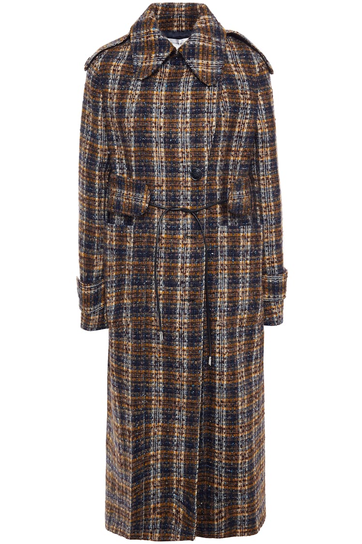 Victoria Beckham's double-breasted checked trench coat. 