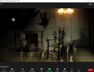 These scary Halloween Zoom backgrounds include a ghostly rocking chair.
