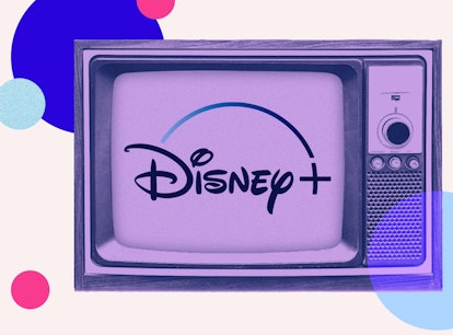 Disney+'s logo on a TV set