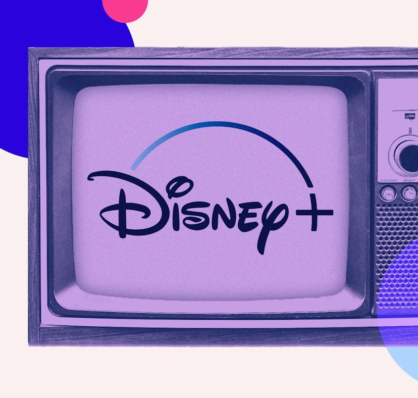 Disney+'s logo on a TV set