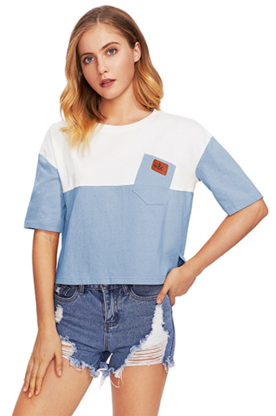 SweatyRocks Color-Block T-Shirt 