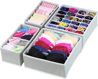 SimpleHouseware Closet Underwear Organizer Drawer Divider (4-Pack)