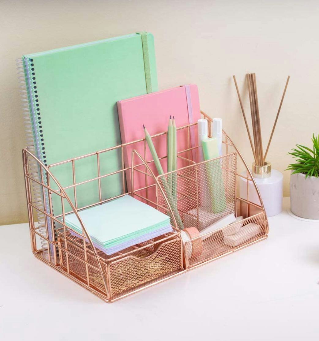 Rosework Rose Gold Desk Organizer