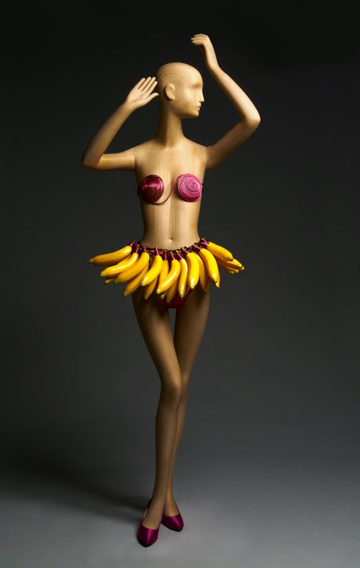 Mannequin wearing a banana skirt