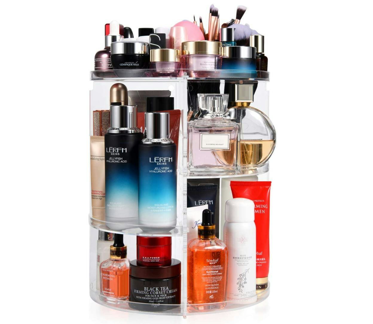 MISERWE 360-Degree Rotating Cosmetic Storage