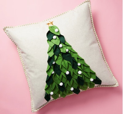 Cynthia Rowley Christmas tree pillow