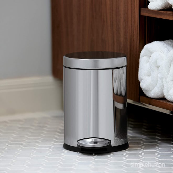 Simplehuman Round Bathroom Step Trash Can