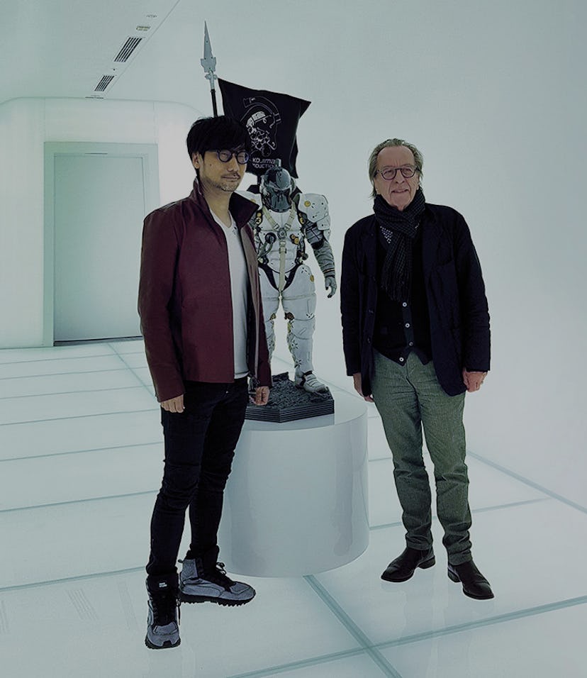 Hideo Kojima and Jean-François Rey posing together