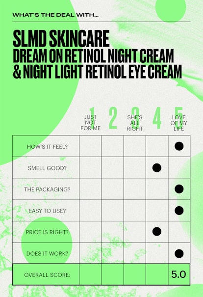 SLMD Skincare Dean On Retinol Night Cream & Night Light Retinol Night Cream review scorecard