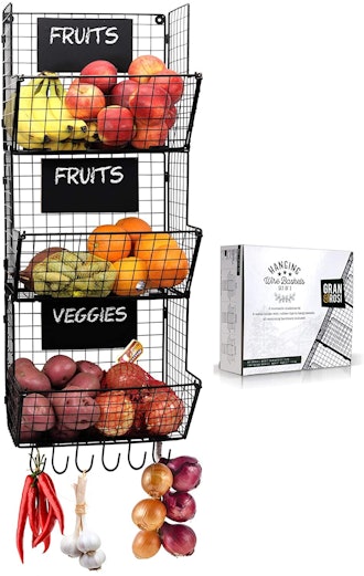Granrosi Wall Mounted Fruits And Vegetable Wire Basket