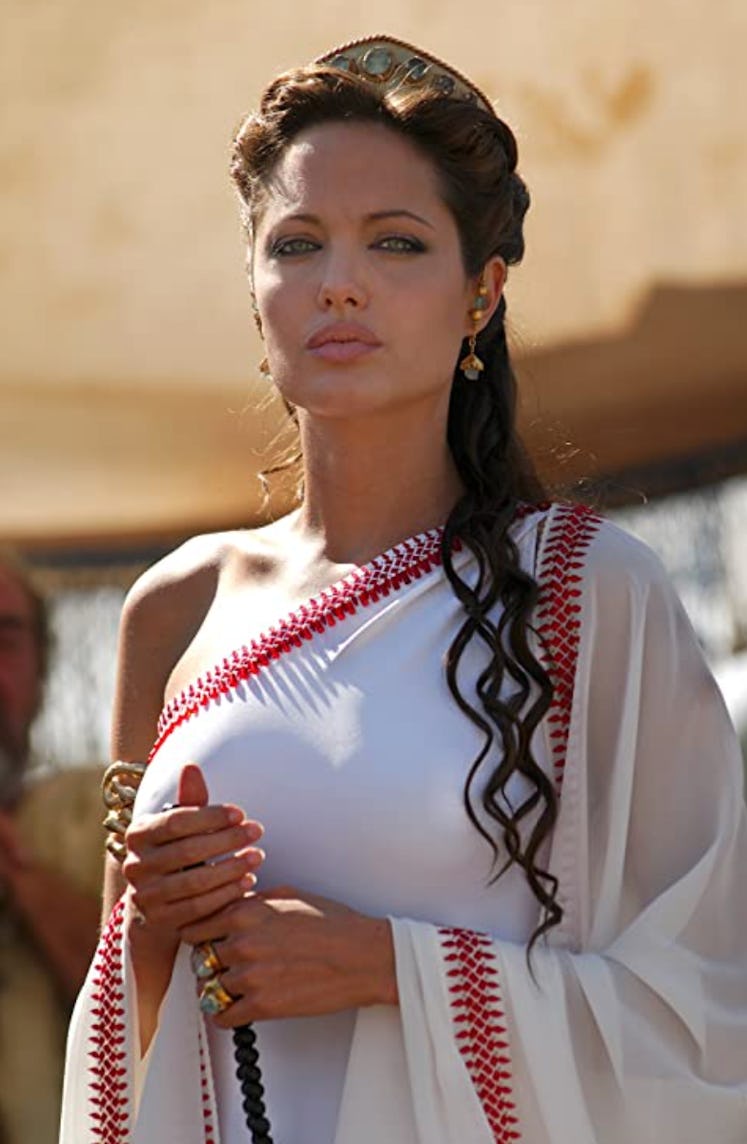 Angelina Jolie in greek goddess garb