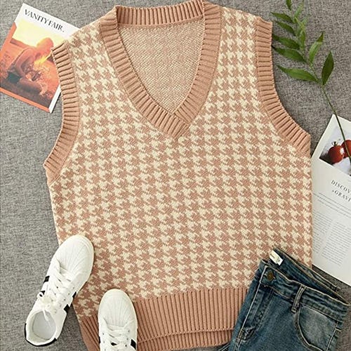 Sdencin Houndstooth Sweater Vest