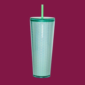 Starbucks 2019 Holiday Season Mercury Glitter Green Plastic  Cold Cup Tumbler - 24oz: Tumblers & Water Glasses