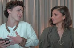 Timothee Chalamet and Zendaya taking a BFF test with BuzzFeed.