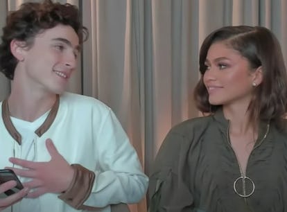 Timothee Chalamet and Zendaya taking a BFF test with BuzzFeed.