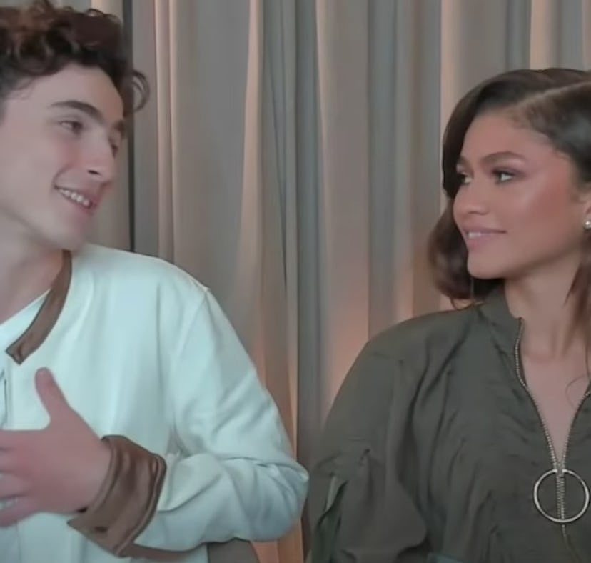 Timothee Chalamet and Zendaya taking a BFF test with BuzzFeed.