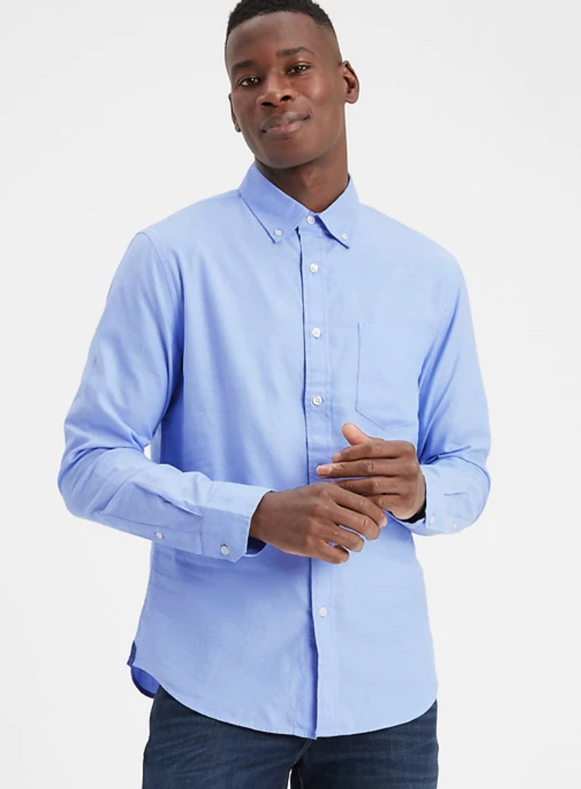 Slim-Fit Organic Cotton Untucked Oxford Shirt