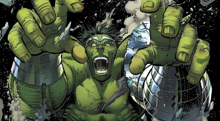 The Hulk unleashing a devastating attack in World War Hulk Vol. 1 #1