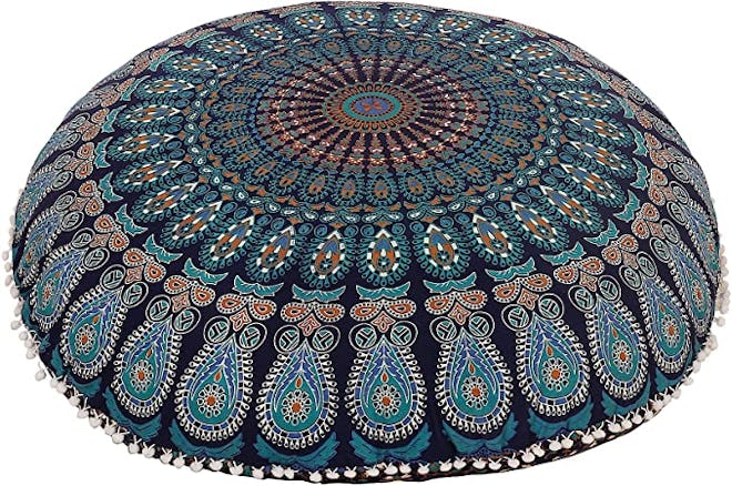 Shubhlaxmifashion Blue Mandala Floor Pillow