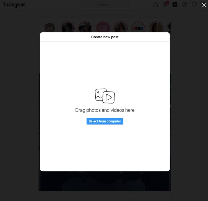 Instagram has begun allowing users to upload photos and videos from a desktop computer.