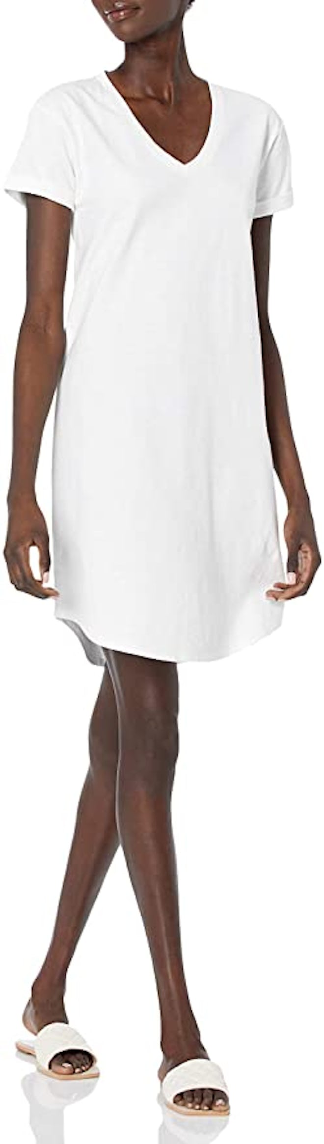 Daily Ritual Cotton V-Neck T-Shirt Dress