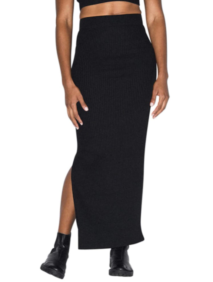 American Apparel Thick Rib Maxi Skirt