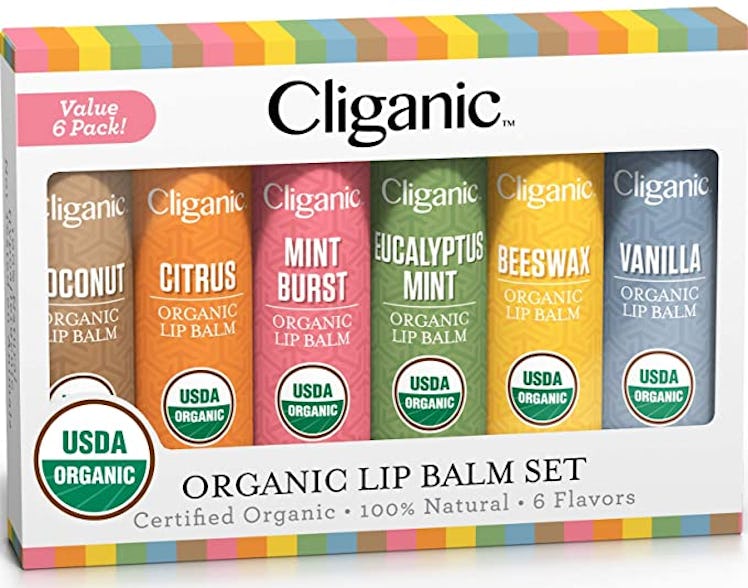 Cliganic USDA Organic Lip Balm Set (6-Pack)