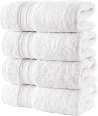 Hammam Linen White Hand Towels (4-Pack)