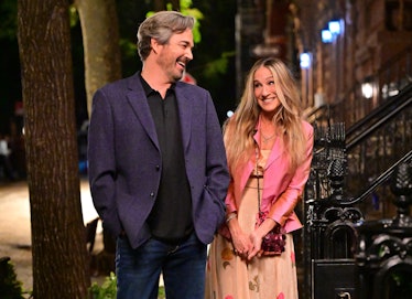  Jon Tenney and Sarah Jessica Parker seen on the set of "And Just Like That..."