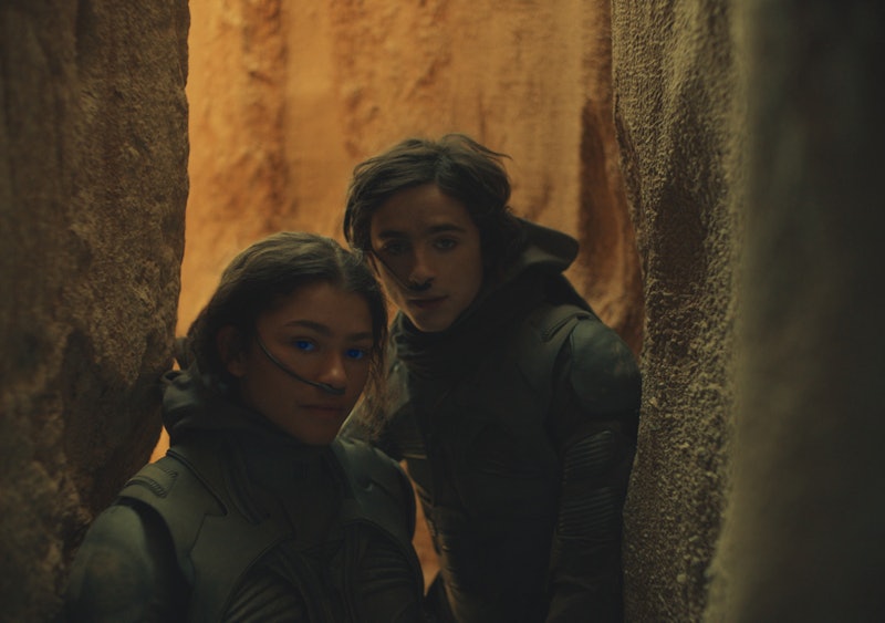 Zendaya and Timothée Chalamet star as Chani and Paul Atreides in 'Dune.'