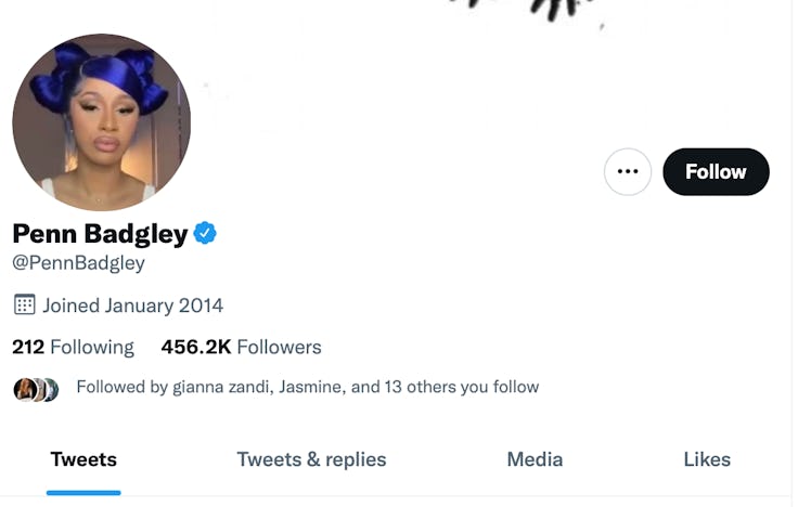 Penn Badlgey changed his Twitter icon to a photo of Cardi B.