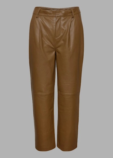 The Frankie Shop's leather brown pants. 