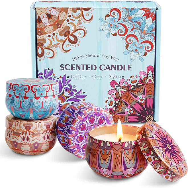 STRN Scented Soy Candles Gift Set (Set of 4)