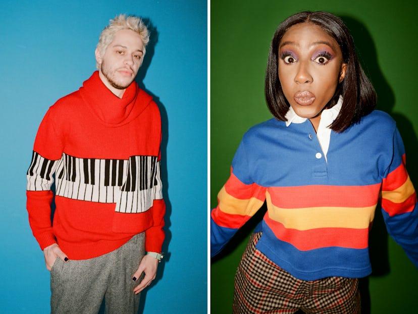 Side by side photos of Pete Davidson and Ziwe