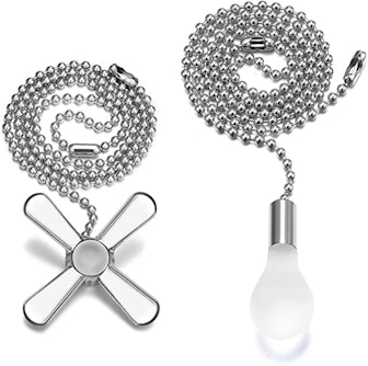 SmoTecQ Ceiling Fan Pull Chain with Decorative Light Bulb and Fan Cord
