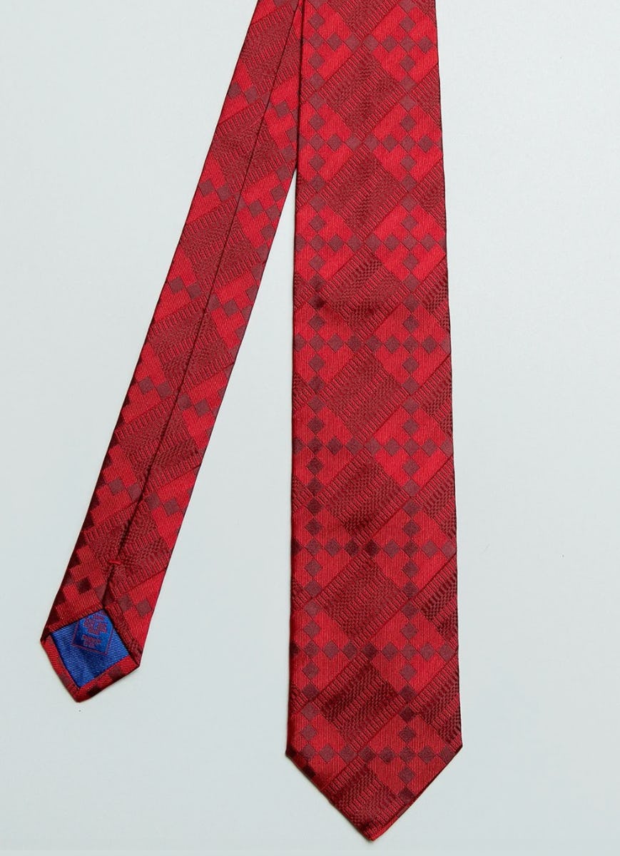 BURGUNDY KENTE TONAL JACQUARD TIE
