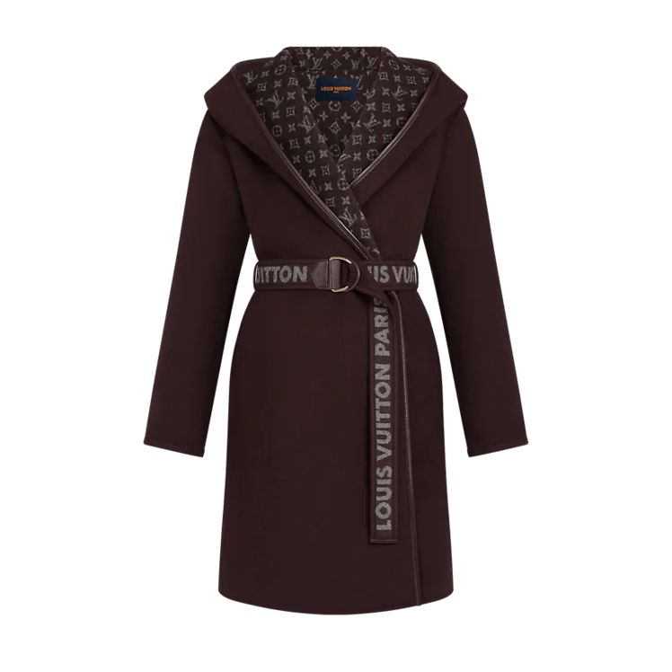Louis Vuitton's belted hooded wrap coat. 