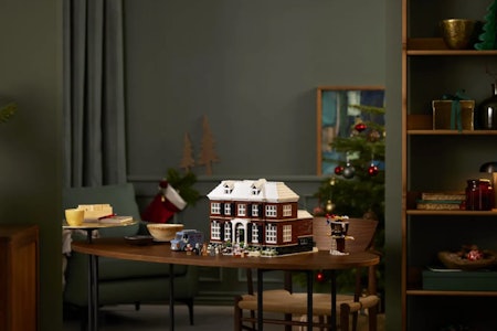 Lego Ideas Home Alone McCallister's House model in living room promo