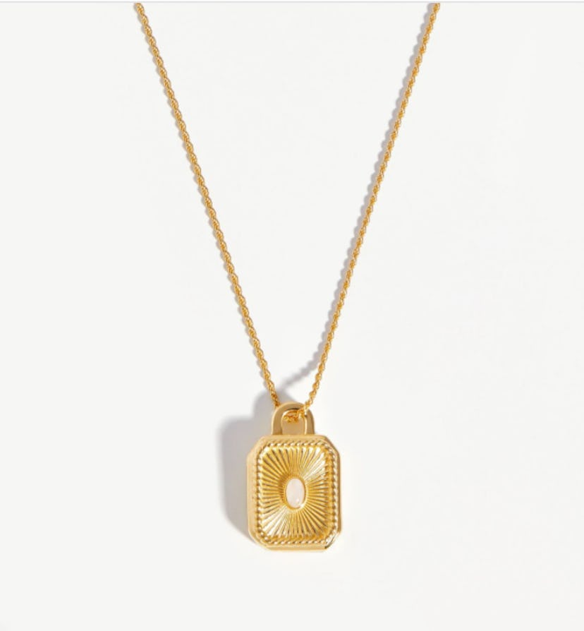 Engravable Square Locket Rope Necklace