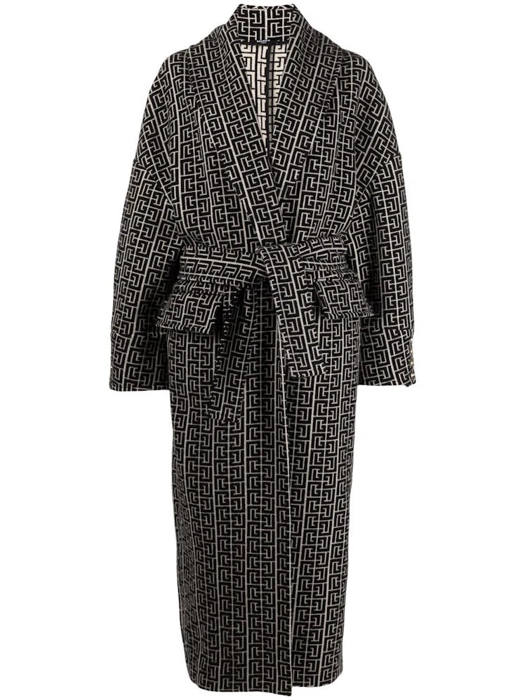 Balmain's monogram long coat. 